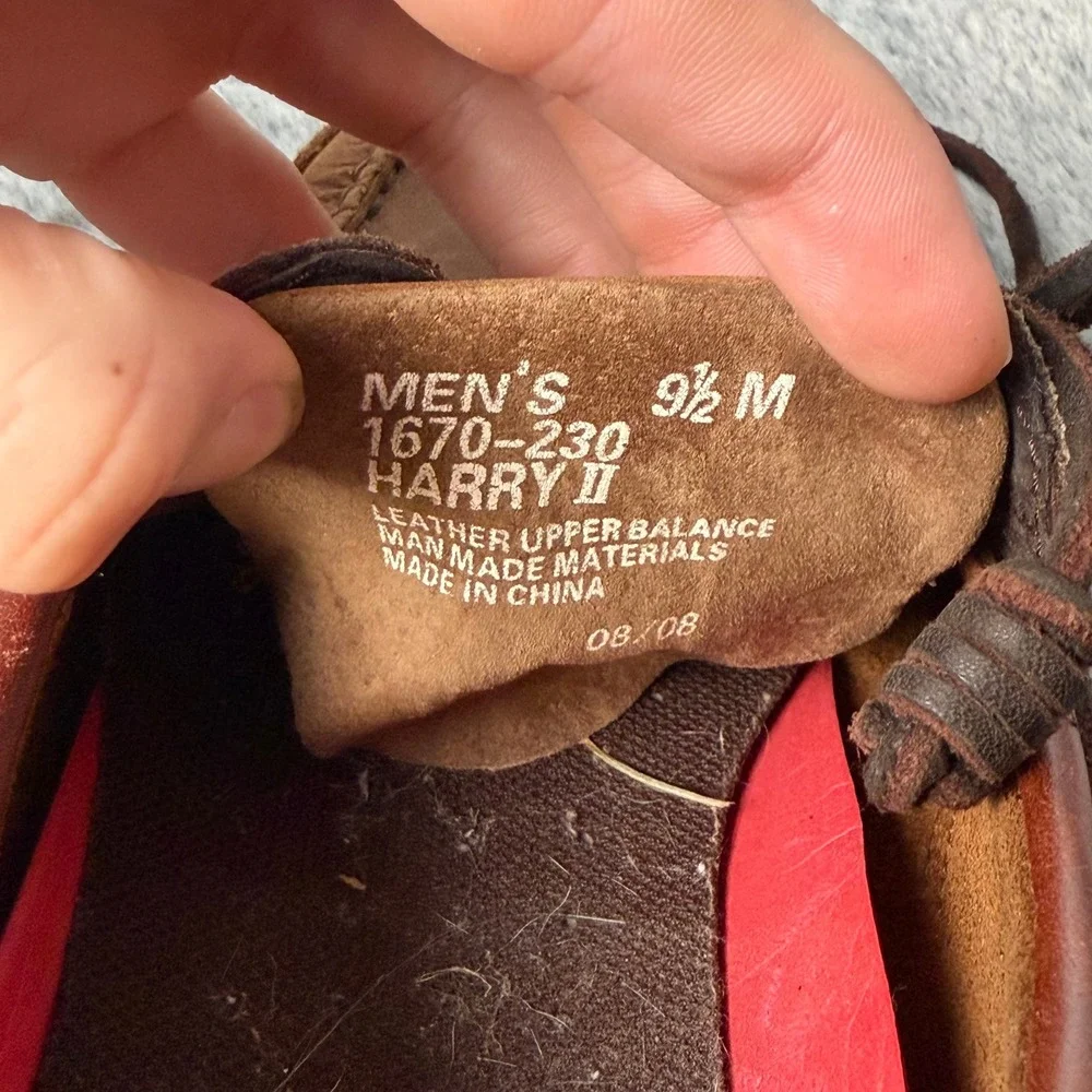 Bass Harry II Boat Shoes Mens 9.5 M Brown Leather Lace Up Moccasins
